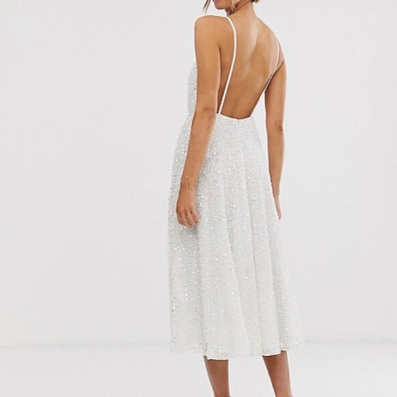 *NEW* ASOS Embellished Cami Midi Sequin Dress - Picture 2 of 7